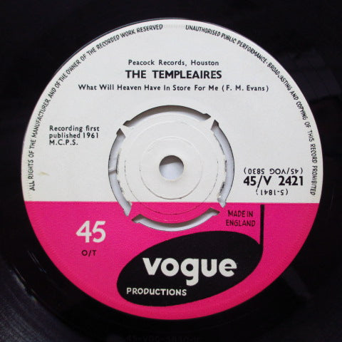 TEMPLEAIRES - What Will Heaven Have In Store For Me (UK Orig)