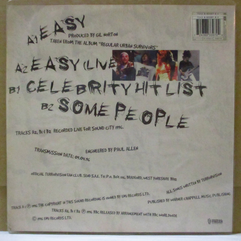 TERRORVISION (テラーヴィジョン)  - Easy (UK Limited Clear Vinyl 10"+PVC,Insert)