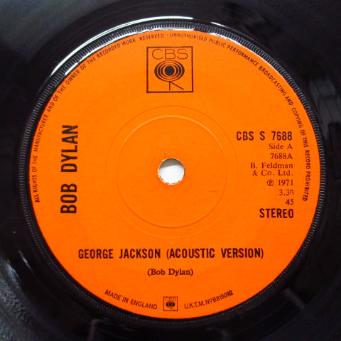 BOB DYLAN - George Jackson (2 Version) (UK Orig.Flat Center)