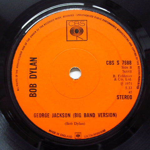 BOB DYLAN (ボブ・ディラン) - George Jackson (2 Version) (UK Orig.Flat Center)