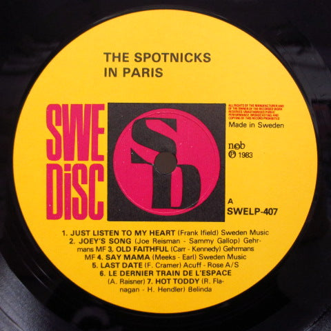 SPOTNICKS - The Spotnicks In Paris Dansons Avec Les Spotnicks (SWEDEN Re LP)