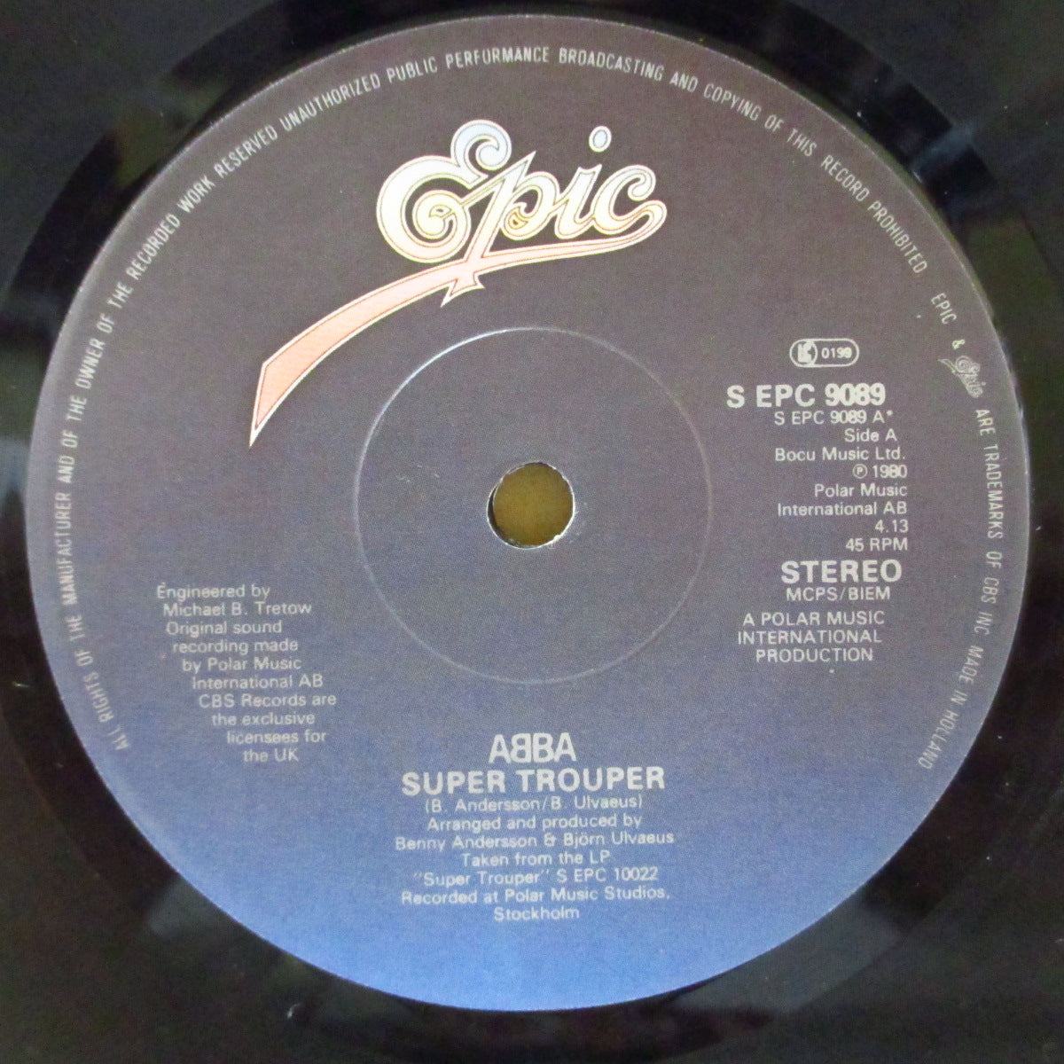 ABBA (アバ)  - Super Trouper (UK オリジナル・ペーパーラベ 7"+テキスチャージャケ)