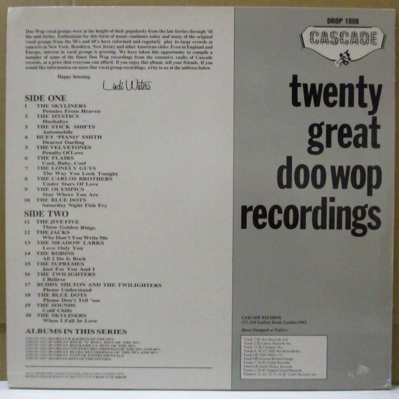 V.A. - 20 Great Doo Wop Recordings (UK Orig.Mono LP)