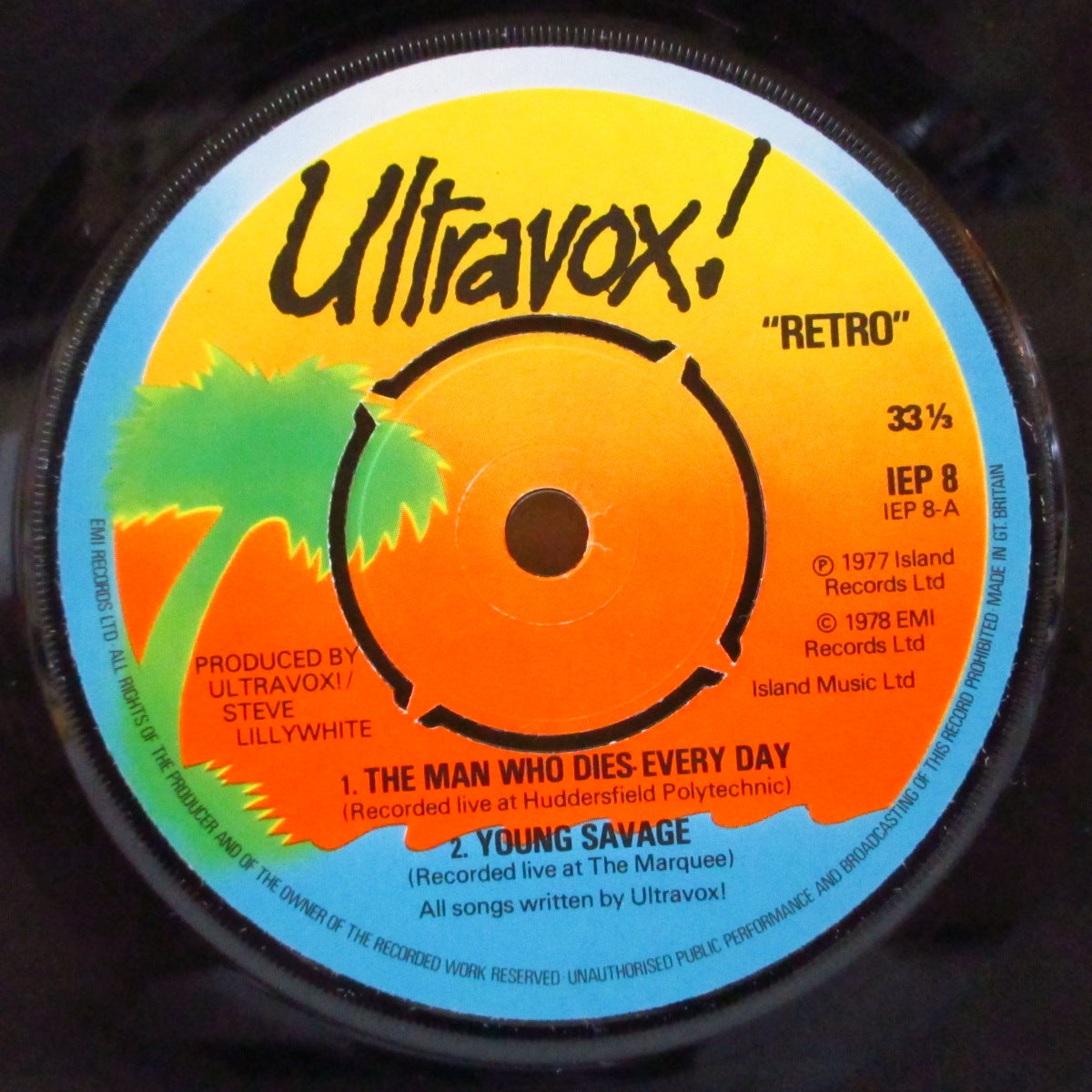 ULTRAVOX (ウルトラヴォックス) - Retro Live (UK オリジナル「ラウンドセンター」 7インチ+裏面にDelga P