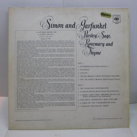 SIMON & GARFUNKEL (サイモン & ガーファンクル)  - Parsley,Sage, Rosemary & Thyme (UK Orig.Stereo/CS)