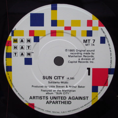 ARTISTS UNITED AGAINST APARTHEID - Sun City (UK Orig.7"+PS)