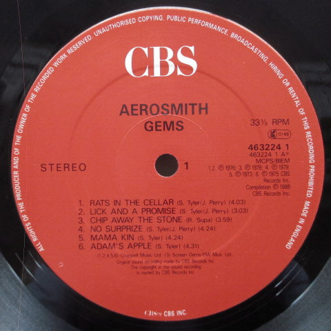 AEROSMITH (エアロスミス)  - Gems (UK Orig.LP)