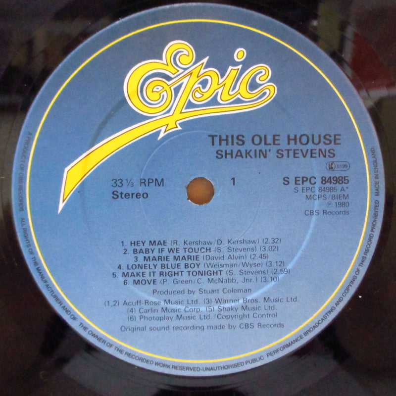 SHAKIN' STEVENS (シェイキン・スティーヴンス)  - This Ole House (UK Orig.LP/Stickered CVR)