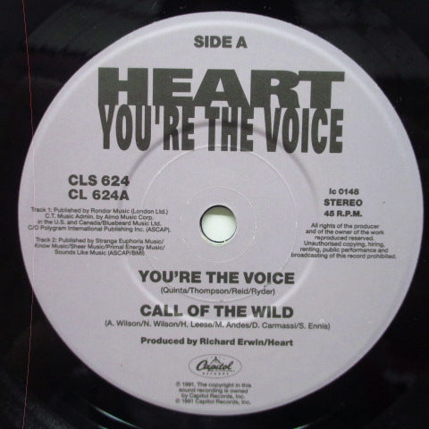 HEART (ハート)  - You're The Voice (UK 限定エッチング 7"+PS)