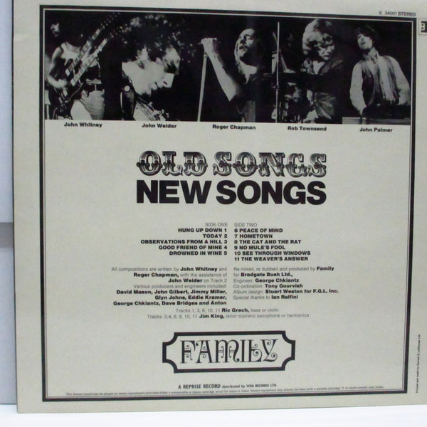 FAMILY - Old Songs, New Songs (UK 70's Re No W Logo Lbl,LP/CS)