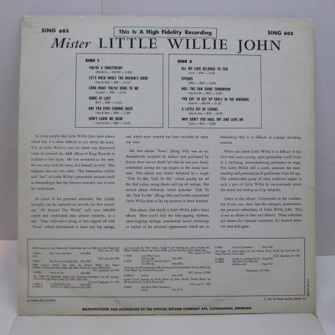 LITTLE WILLIE JOHN (リトル・ウィリー・ジョン)  - Mister Little Willie John (DENMARK Reissue)