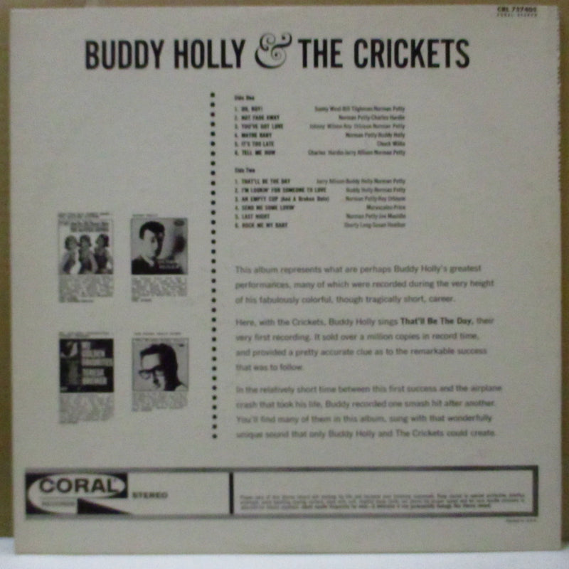 BUDDY HOLLY & THE CRICKETS (バディ・ホリー & ザ・クリケッツ)  - Buddy Holly & The Crickets (US '63 Reissue Stereo LP)