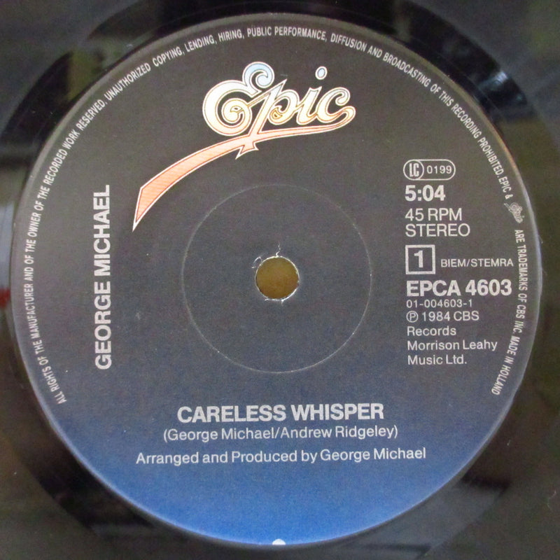 GEORGE MICHAEL (ジョージ・マイケル)  - Careless Whisper (EU オリジナル・ペーパーラベ 7"+PS)