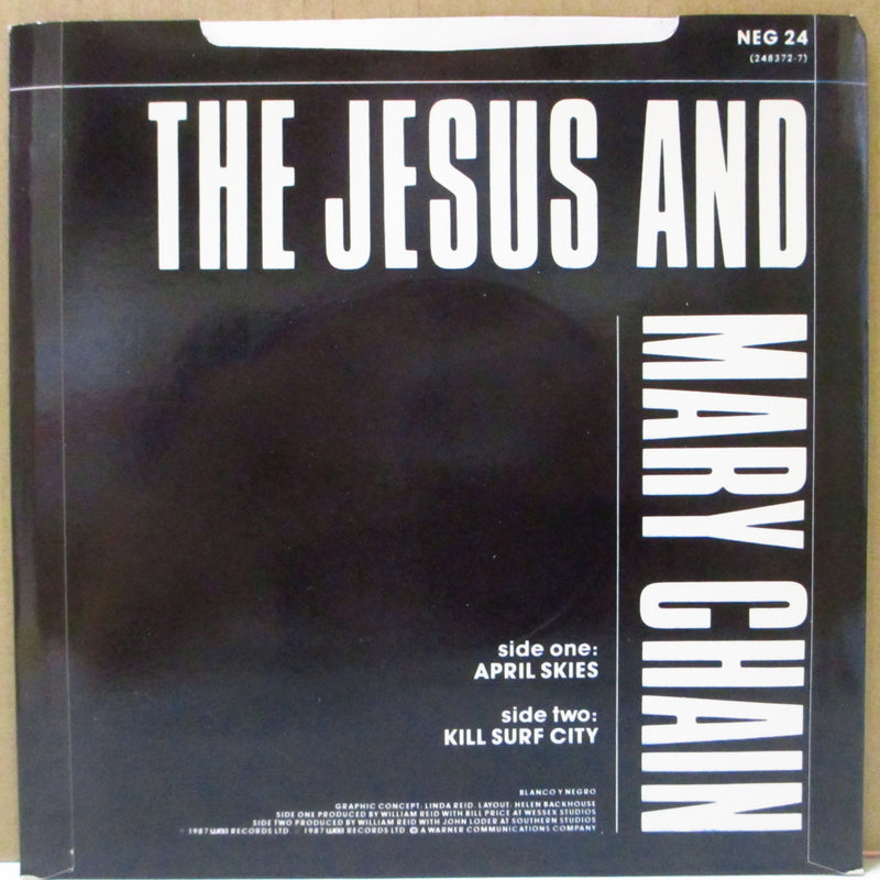 JESUS AND MARY CHAIN, THE (ジーザス & メリー・チェイン)  - April Skies (UK オリジナル・グリーンプラスチックラベ 7"+PS)