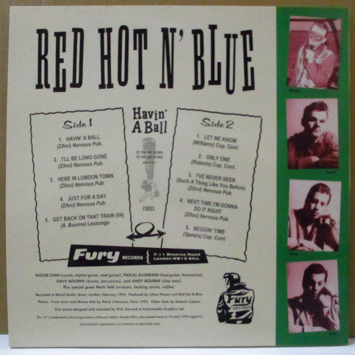 RED HOT 'N' BLUE (レッド・ホットン・ブルー)  - Havin' A Ball (UK Limited Red Vinyl 10")