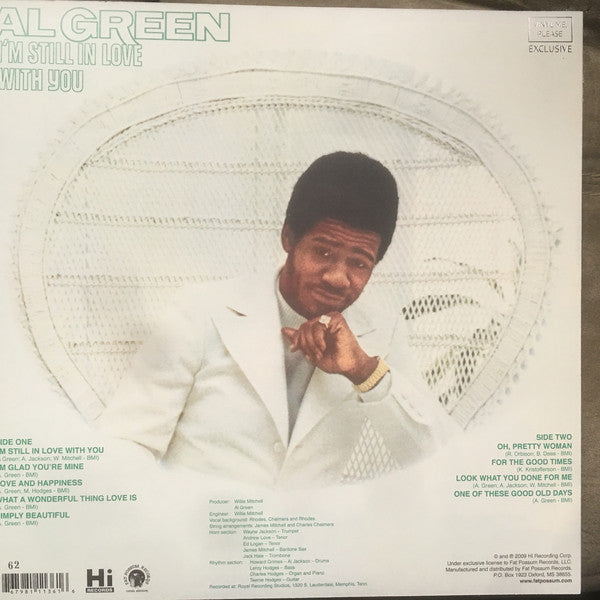 AL GREEN (アル・グリーン)  - I’m Still In Love With You (US 限定復刻再発 LP/New)