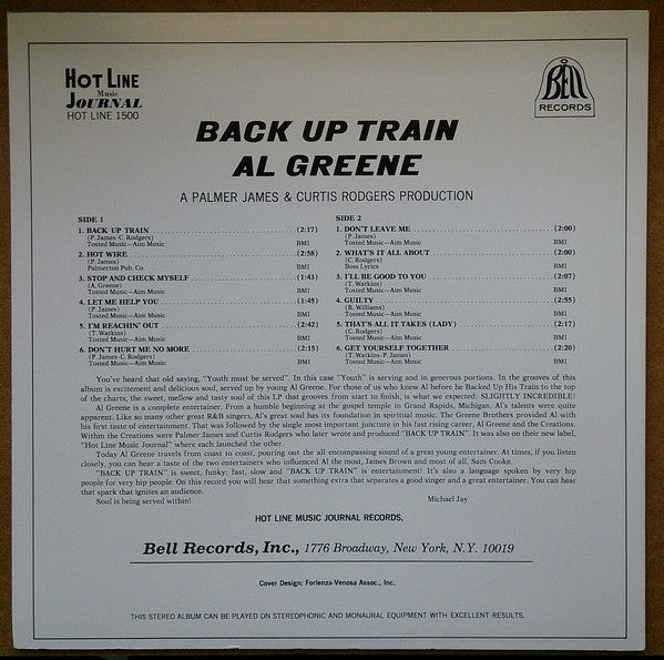 AL GREEN (アル・グリーン)  - Back Up Train (US 限定復刻再発 LP/New)