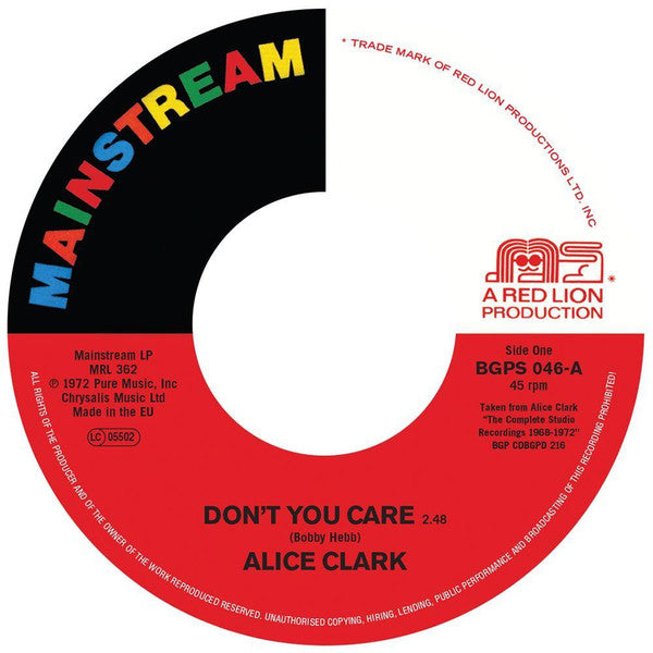 ALICE CLARK (アリス・クラーク)  - Don't You Care (UK Ltd.Reissue 7"/New）
