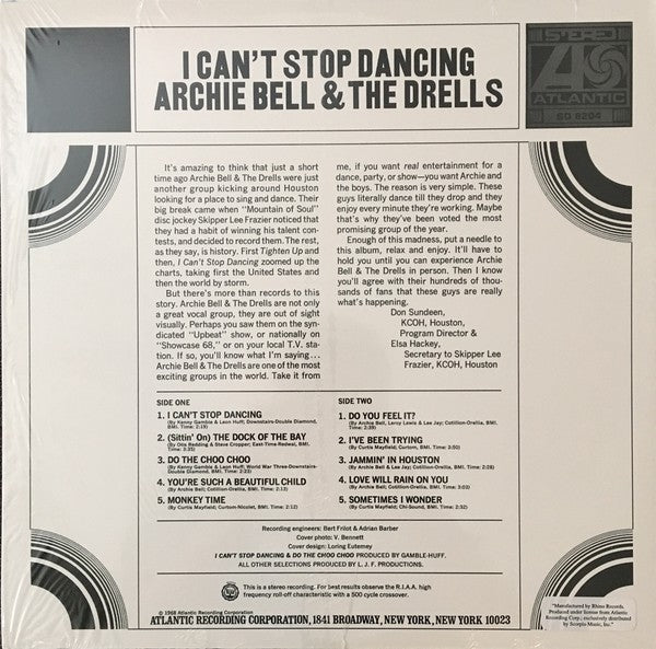ARCHIE BELL & THE DRELLS (アーチー・ベル＆ザ・ドレルズ)  - I Can’t Stop Dancing (US Ltd. Reissue LP/New)