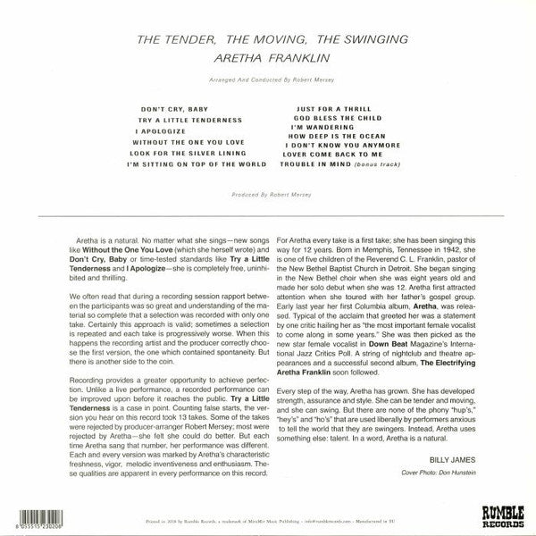 ARETHA FRANKLIN (アレサ・フランクリン)  - The Tender, The Moving, The Swinging Aretha Franklin (EU 限定復刻再発 LP/New