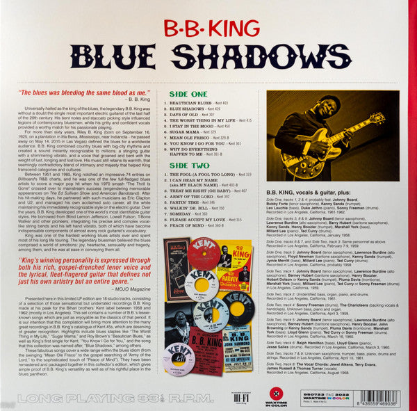 B.B.KING (BB キング)  - Blue Shadows (EU 限定復刻再発180g「レッド VINYL」LP/New)