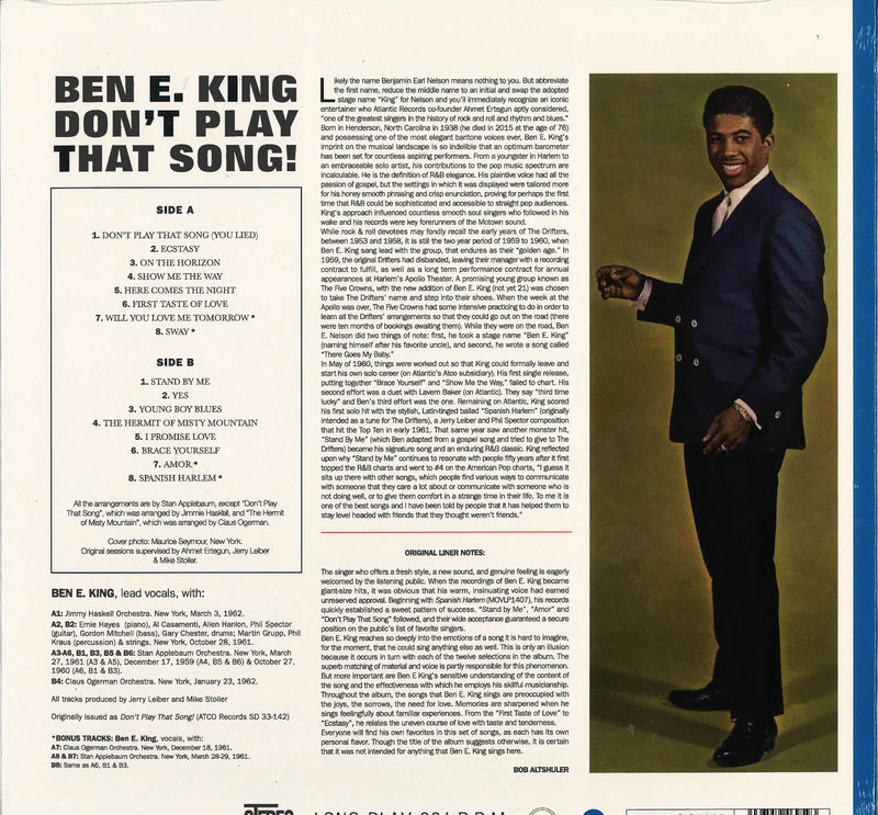 BEN E. KING (ベン E. キング)  - Don't Play That Song (EU 限定復刻再発180g「ブルーVINYL」 LP)