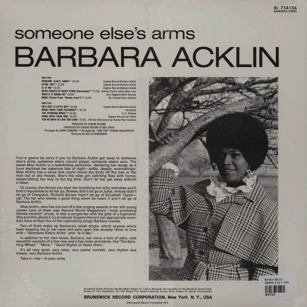 BARBARA ACKLIN (バーバラ・アクリン)  - Someone Else's Arms (US Ltd. Reissue LP/New)