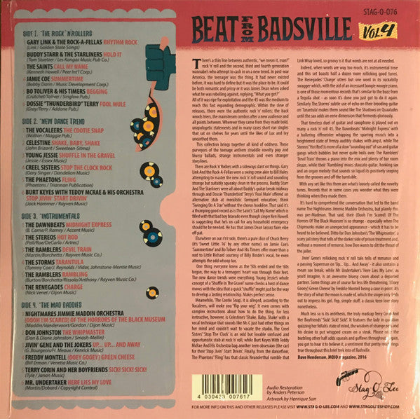 V.A. (クランプスのラックス&アイヴィー夫妻秘蔵レコード編集)  - Beat From Badsville Vol.4 (German 限定 2x10" LP/New)