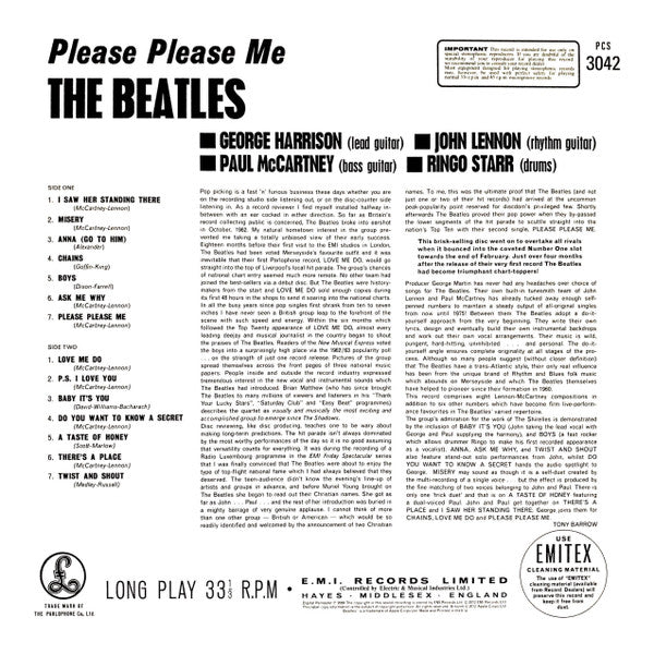 BEATLES (ビートルズ)  - Please Please Me (EU 限定リマスター再発 180g ステレオ LP/New)