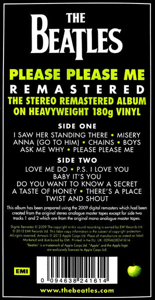 BEATLES (ビートルズ)  - Please Please Me (EU 限定リマスター再発 180g ステレオ LP/New)
