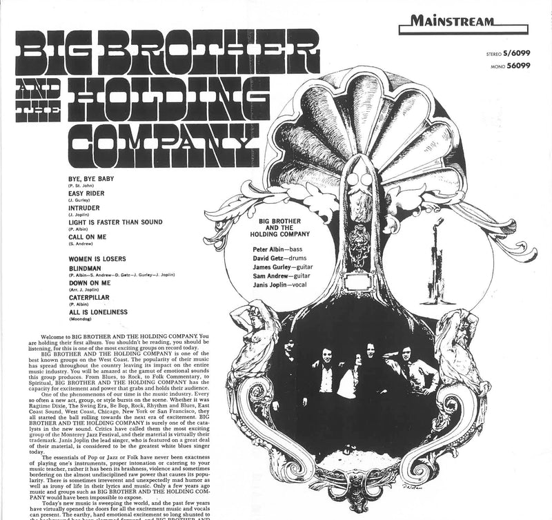 JANIS JOPLIN (BIG BROTHER & THE HOLDING COMPANY) (ジャニス・ジョップリン)  - S.T. (US Ltd.Reissue 180g LP/New)