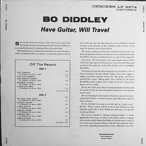 BO DIDDLEY (ボ・ディドリー)  - Have Guitar Will Travel (US 限定復刻再発 LP/New) '60年名作サード・アルバム！