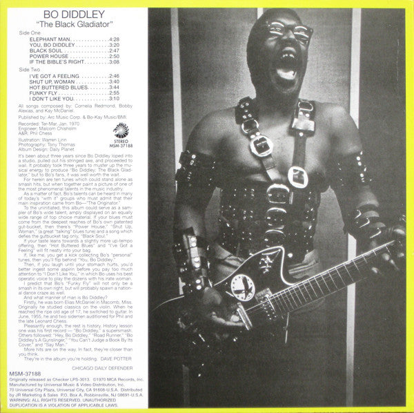BO DIDDLEY (ボ・ディドリー)  - The Black Gladiator (US Ltd.Reissue LP/New)
