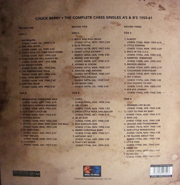 CHUCK BERRY (チャック・ベリー)  - The Complete Chess Singles A’s & B’s 1955-61 (EU Ltd. 3xLP/New)