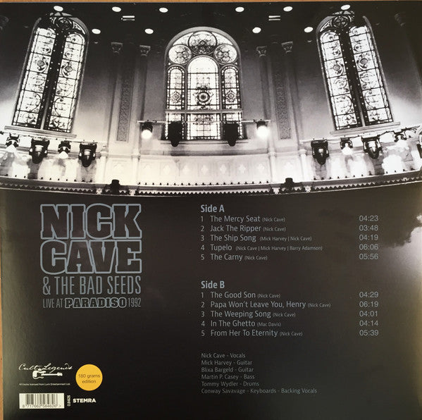 NICK CAVE AND THE BAD SEEDS (ニック・ケイヴ・アンド・ザ・バッド・シーズ)  - Live At Paradiso 1992 (Dutch 限定復刻再発 LP/NEW)