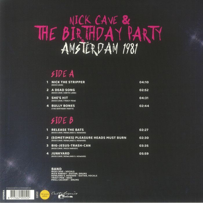 NICK CAVE AND THE BIRTHDAY PARTY (ニック・ケイヴ・アンド・ザ・バースディ・パーティ)  - Amsterdam 1981 (EU 限定リリース180グラム重量 LP/NEW)