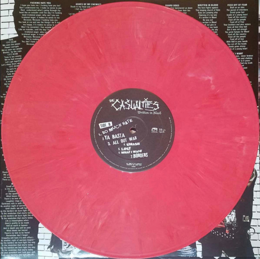 CASUALTIES, THE (ザ・カジュアリティーズ) - Written In Blood (US 500 Ltd.Red Vinyl  LP廃盤 New」 )