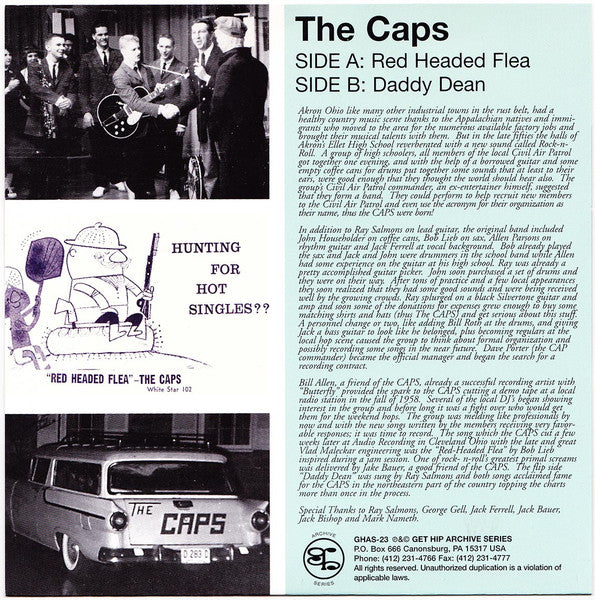 CAPS, THE (ザ・キャップス)  - Red Head Flea / Daddy Dean (US 限定ジャケ付再発 7"/New)