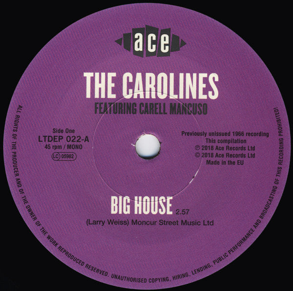 CAROLINES (キャロラインズ)  - Big House + 2 (UK Ltd.Reissue 7"EP+CS/New）