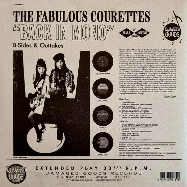 COURETTES (クーレッツ [コーレッツ])  - Back In Mono [B-Sides & Outtakes]  (UK 限定アナログ・モノラル 10" Mono Mini LP/New)