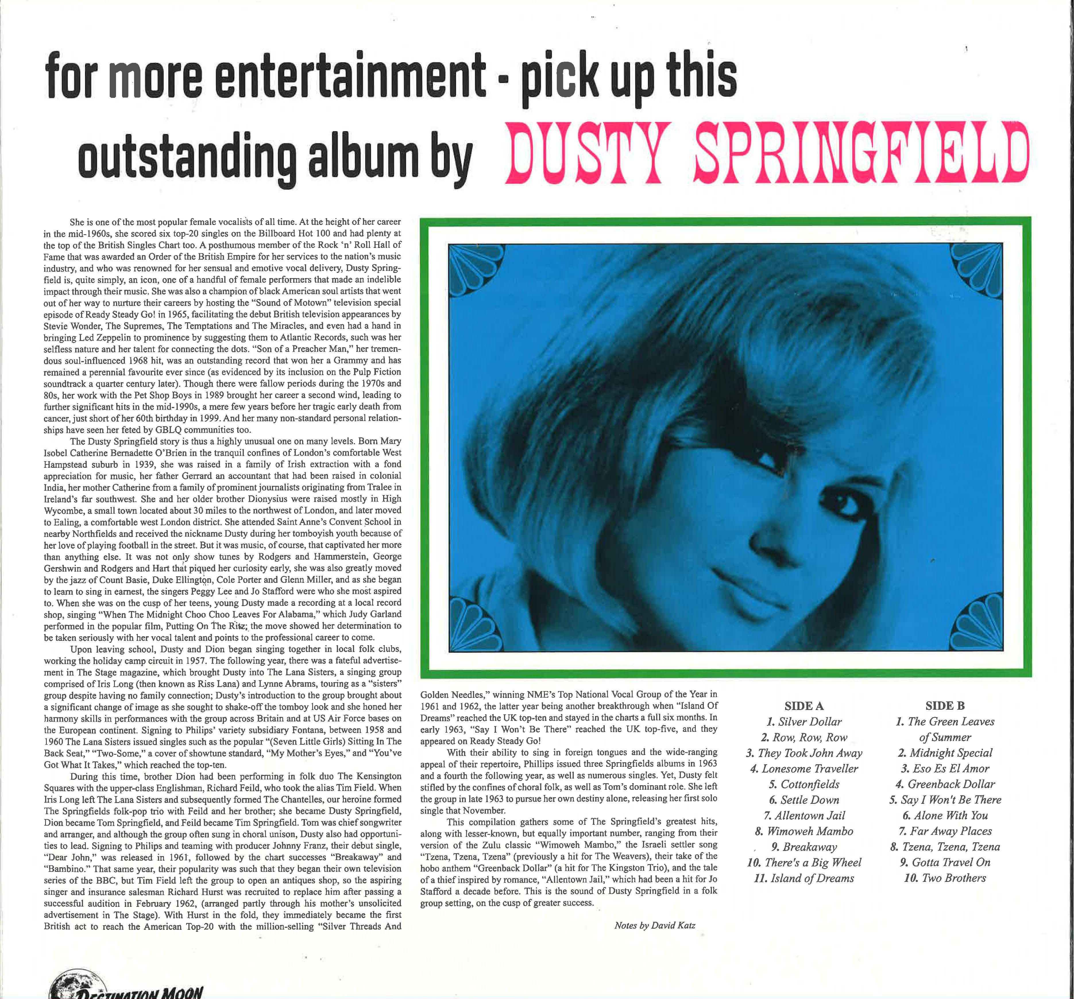 DUSTY SPRINGFIELD (THE SPRINGFIELDS) (ダスティ・スプリングフィールド)  - Faraway Places (EU Limited White VInyl LP/New)