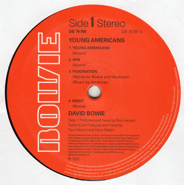 DAVID BOWIE (デヴィッド・ボウイ)  - Young Americans (UK-EU-US Ltd.Reissue LP+Insert/Textured CVR-New)完全復刻再発！既にコレクタブルな気配です。
