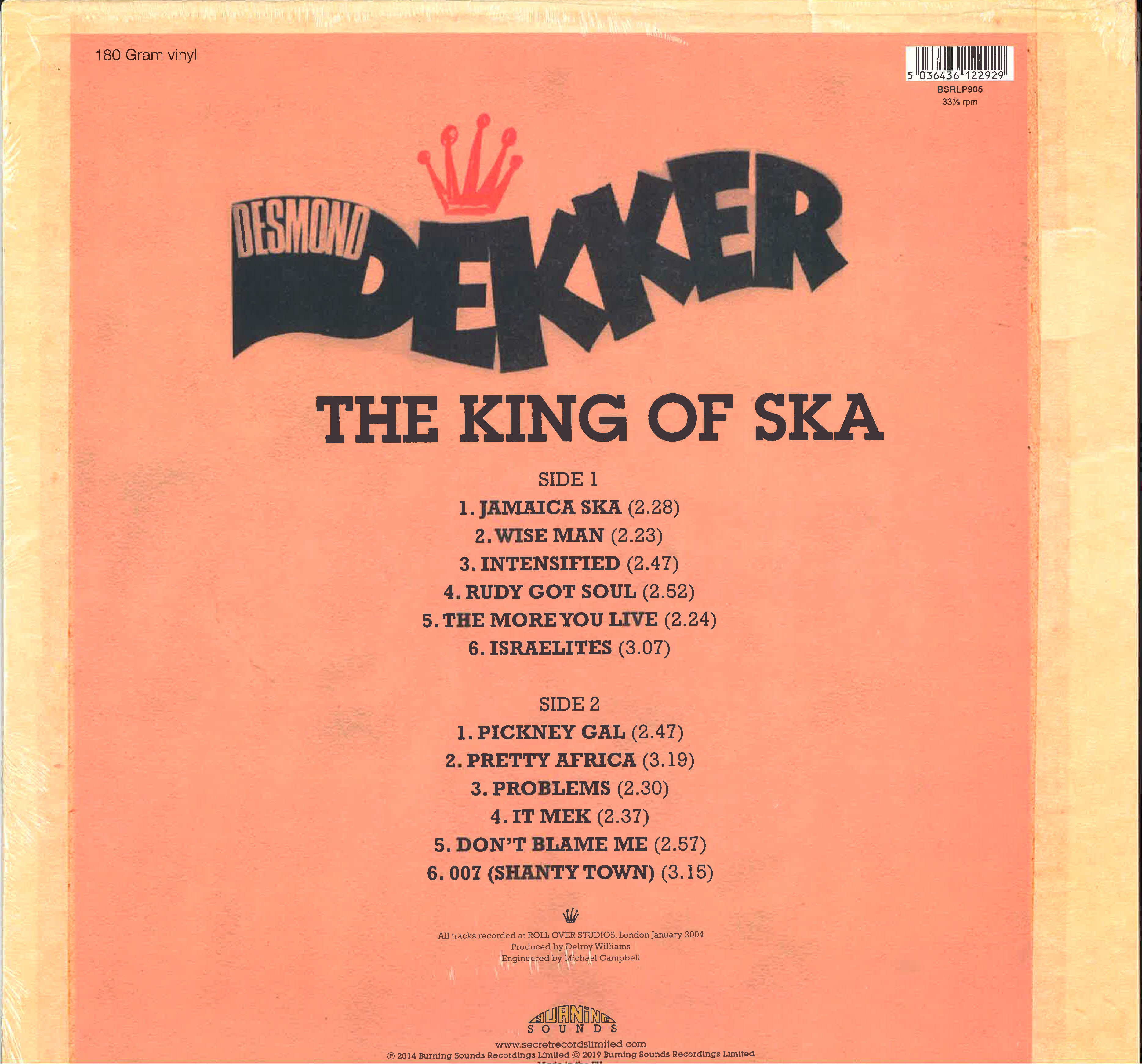 DESMOND DEKKER (デスモンド・デッカー) - The KIng Of Ska (UK Ltd.Reissue 180g Red