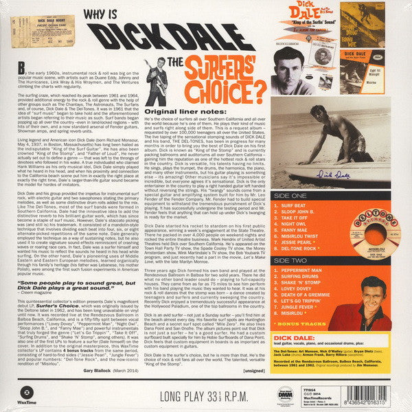 DICK DALE & HIS DEL-TONES (ディック・デイル & デルトーンズ)  - Surfer's Choice (EU 限定復刻再発180g重量 LP/New)