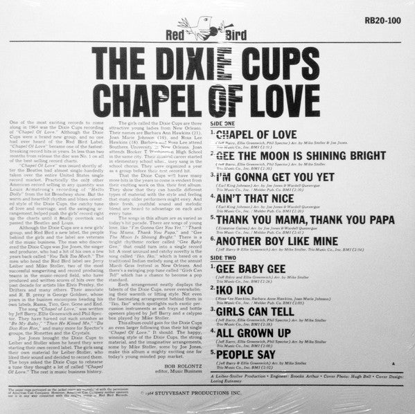 DIXIE CUPS (ディキシー・カップス)  - Chapel Of Love (US 限定復刻再発 LP/New) '64年デビューアルバム