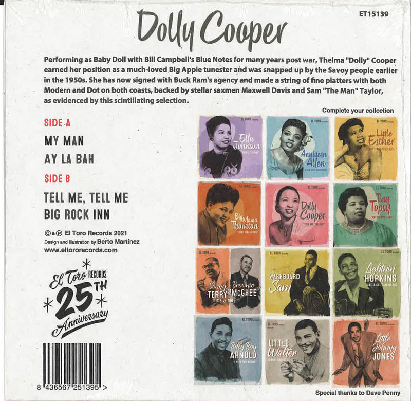 DOLLY COOPER (ドリー・クーパー)  - My Man +3 (Spain 限定ジャケ付き再発4曲入り 7"EP/New)