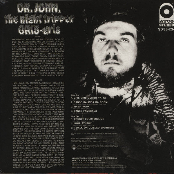 DR.JOHN, The Night Tripper    (ドクター・ジョン)  - Gris-Gris (EU 限定復刻再発アナログ LP/New)