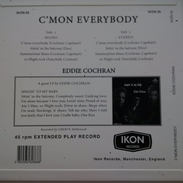 EDDIE COCHRAN (エディ・コクラン)  - C'mon Everybody (UK 500 Ltd.Reissue Orange VInyl 10" Mini LP/New)