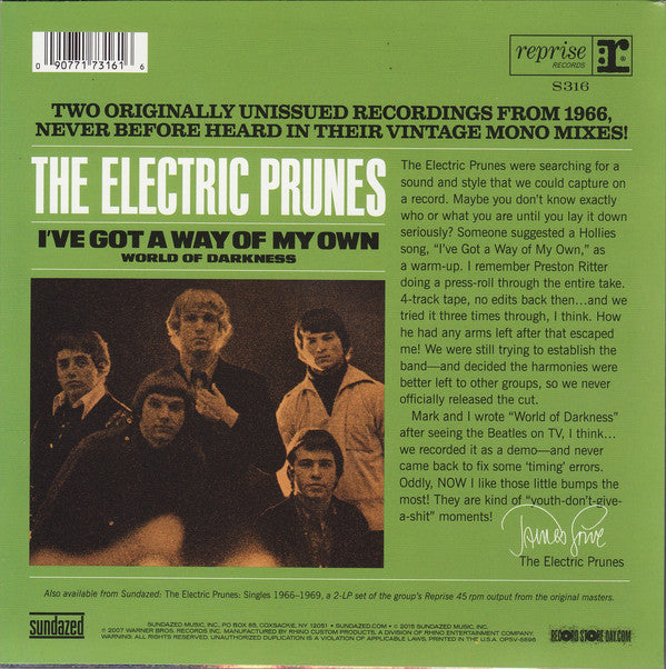 ELECTRIC PRUNES (エレクトリック・プルーンズ)  - I’ve Got A Way Of My Own (US '16 RSD 2500 Ltd.Reissue Mono 7"+PS/New)