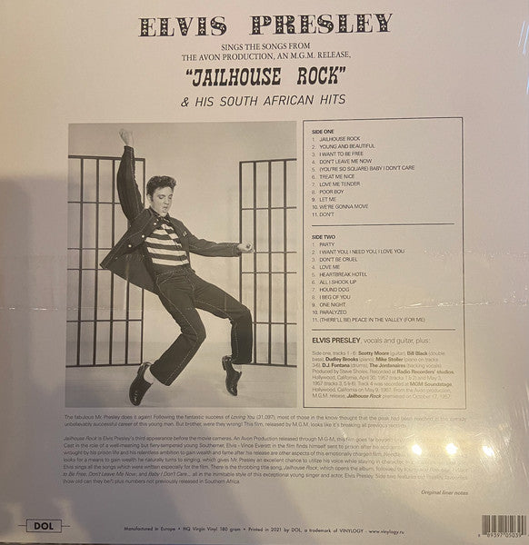 ELVIS PRESLEY (エルヴィス・プレスリー)  - Jailhouse Rock & His South African Hits (EU Limited Reisseu Blue Vinyl LP/New)